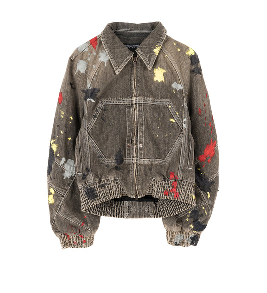 K PAINTED BOMBER JACKET WASHED BROWN