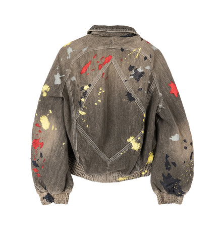 K PAINTED BOMBER JACKET WASHED BROWN K PAINTED BOMBER JACKET WASHED BROWN