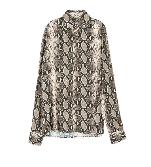 VISCOSE PRINTED CLASSIC SHIRT BLACK