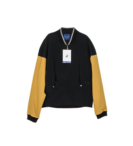 NOVALIS LIATRISORY BOMBER JACKET OBSIDIAN BLACK X MEDALLION YELLOW