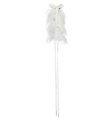 BETS HIGH NECK COLLAR WITH FRISEE FEATHERS NATURAL WHITE BETS HIGH NECK COLLAR WITH FRISEE FEATHERS NATURAL WHITE