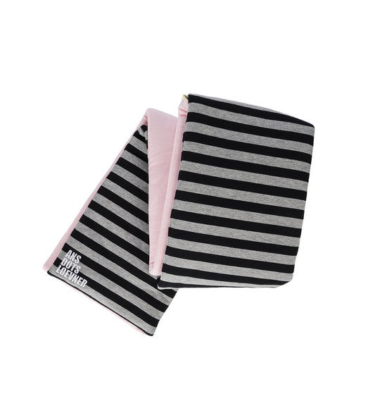 PUFF SCARF BLACK/PINK