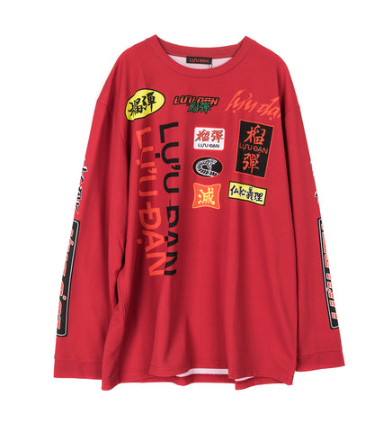 OVERSIZED LONG SLEEVE TEE MOTOCROSS/BLOOD RED OVERSIZED LONG SLEEVE TEE MOTOCROSS/BLOOD RED