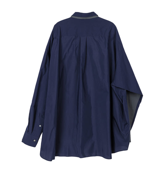 TWO-TONE BIG HEART SHIRT CHARCOALxNAVY