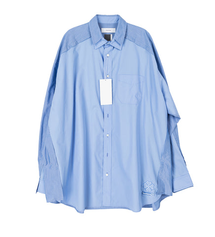 TWO-TONE BIG HEART SHIRT BLUExBLUE TWO-TONE BIG HEART SHIRT BLUExBLUE