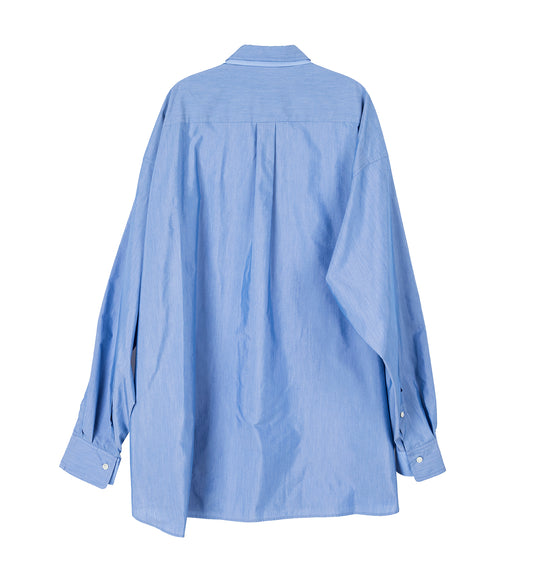 TWO-TONE BIG HEART SHIRT BLUExBLUE