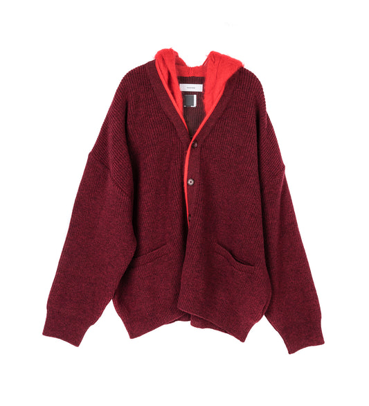 HOODED CARDIGAN REDxRED