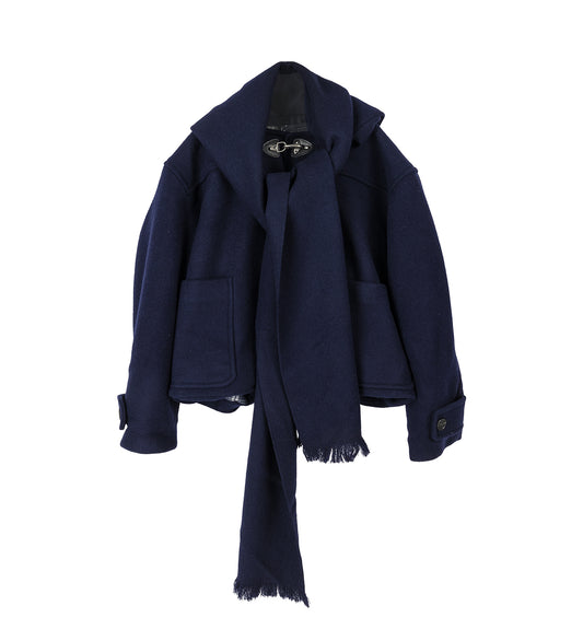 VICTOR SHORT DUFFEL COAT NAVY