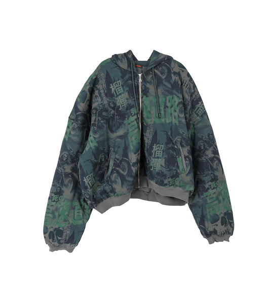 WADDED HOODIE SCENIC GHOST RIDERS/DARK SMOKE