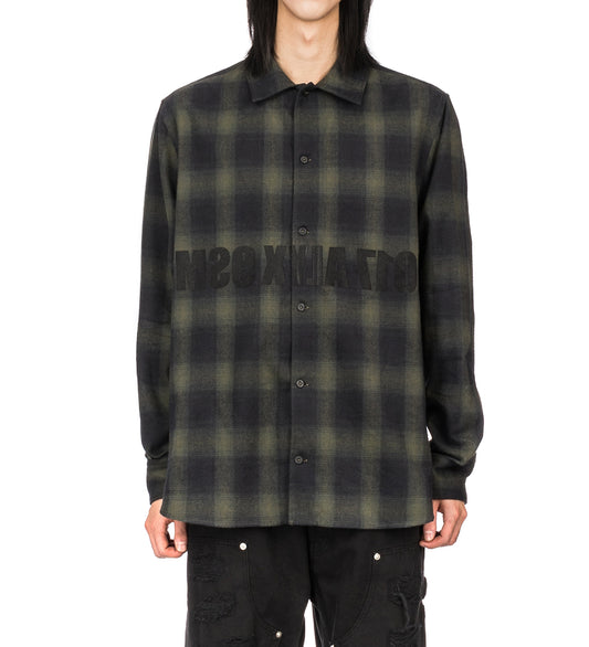 GRAPHIC FLANEL SHIRT MILITARY GREEN