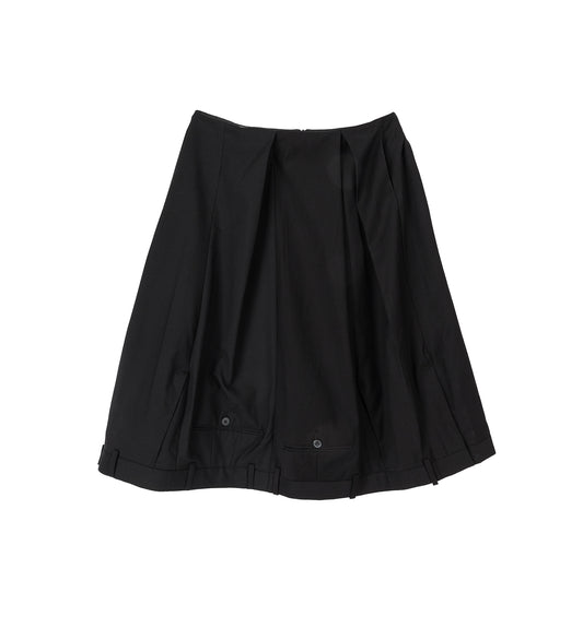 UPSIDEDOWN TROUSER SKIRT WIDE BLACK