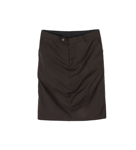 DOUBLE SUIT SKIRT MIDI BROWN/GREY X-SMALL