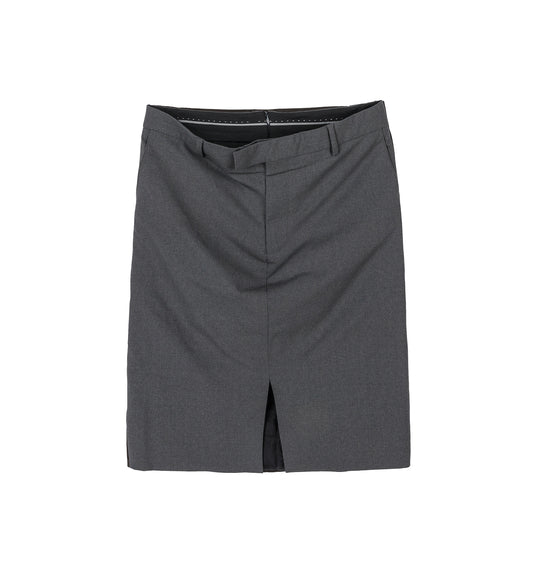 DOUBLE SUIT SKIRT MIDI BROWN/GREY X-SMALL