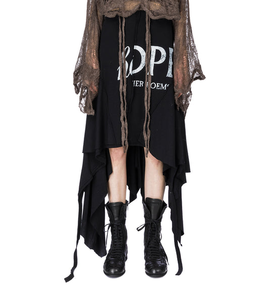 GON DECONSTRUCTED PANEL SKIRT BLACK