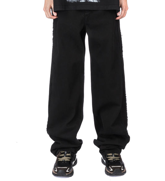 DETERIORATE JEAN SOLID BLACK