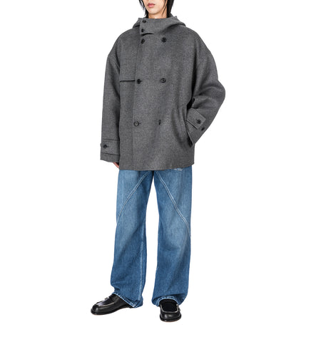 OVERSIZED PEACOAT CHARCOAL MELANGE OVERSIZED PEACOAT CHARCOAL MELANGE