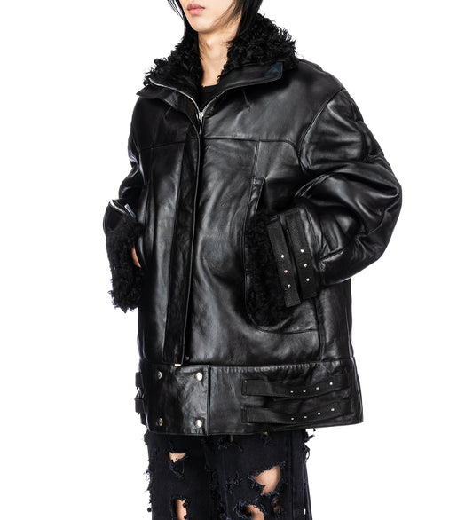 PROVOKE SHEARLING COAT SCLERA BLACK