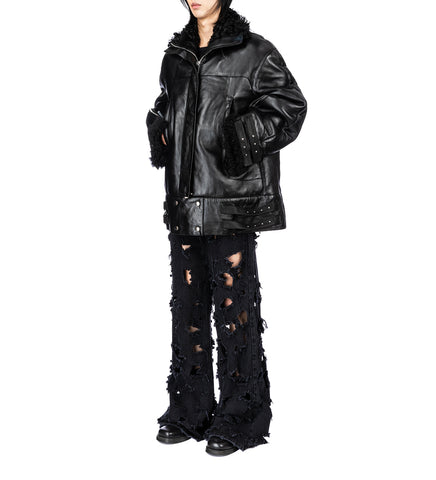 PROVOKE SHEARLING COAT SCLERA BLACK PROVOKE SHEARLING COAT SCLERA BLACK