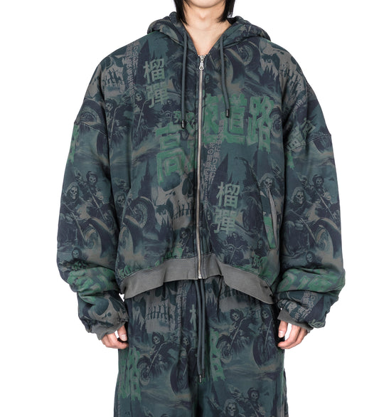 WADDED HOODIE SCENIC GHOST RIDERS/DARK SMOKE