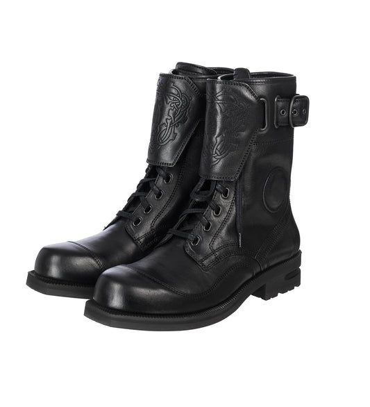 FITZ MILITARY BOOTS PETROL BLACK