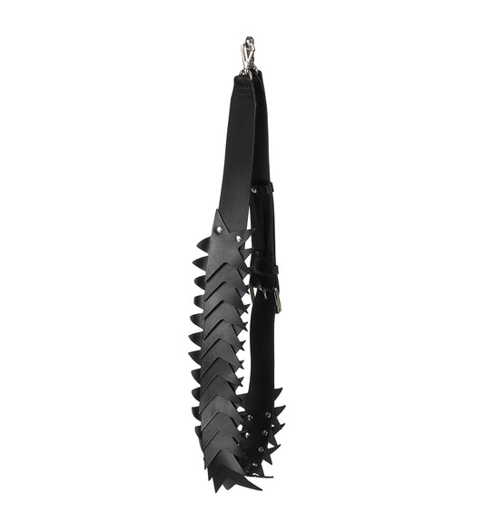 LEATHER STAR PATCH STRAP BLACK