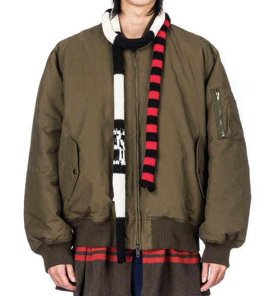 STRIPED KNIT SCARF BLACK/RED