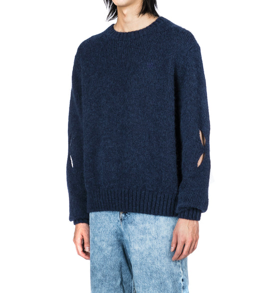SLASHED SHAGGY JUMPER NAVY