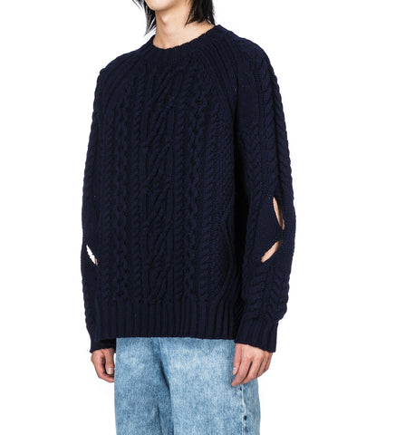SLASHED CABLE JUMPER NAVY SLASHED CABLE JUMPER NAVY