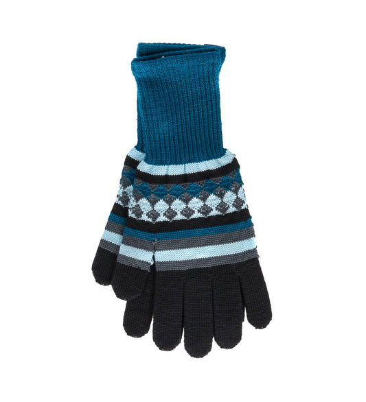 AQUIFOLIA KNIT GLOVE ANCHOR GREY/SKY