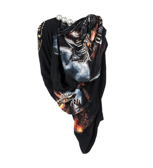 TWISTED NECKLACE T-SHIRT BLACK SMALL