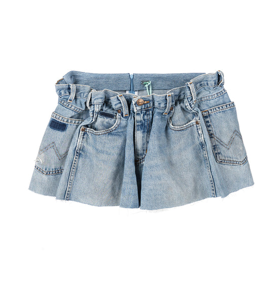 SCRUNCH DENIM SKIRT BLUE SMALL #2