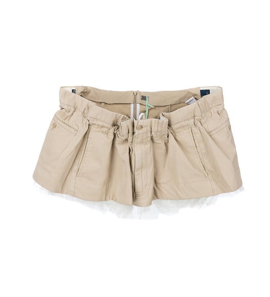 SCRUNCH CHINO SKIRT BEIGE