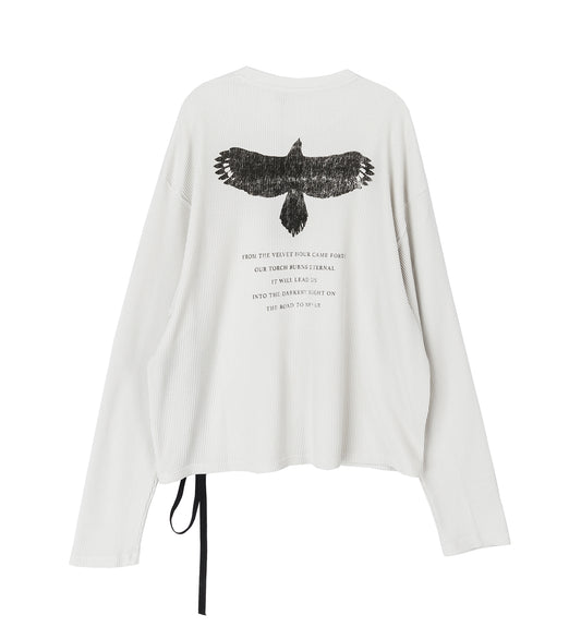 EMIL RELAX FIT LONG SLEEVE ETERNAL EAGLE PRINT BOXY T-SHIRT IVORY