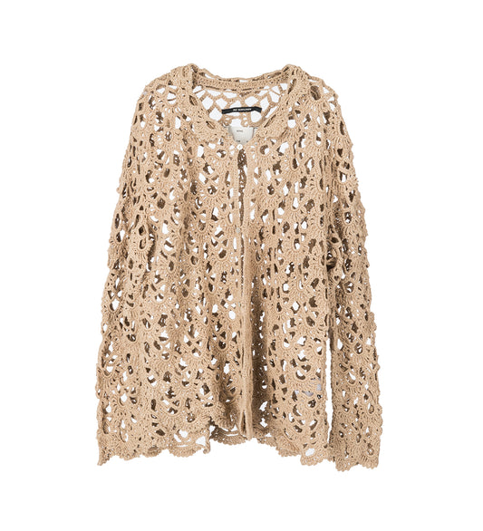 CROCHET CARDIGAN BEIGE
