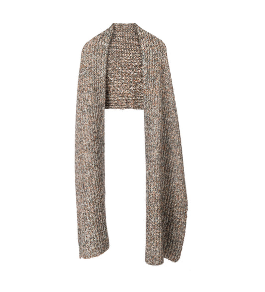 CABLE SCARF MELANGE TAUPE