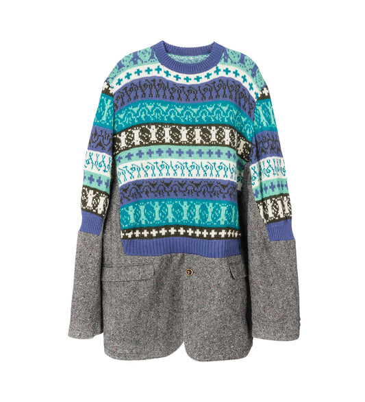 SAKKOBOTTOMSSWEATER  MATERIALMIX WOOL UNIQUE #1