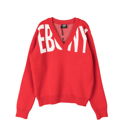 EBONY RELAXED JUMPER RED EBONY RELAXED JUMPER RED