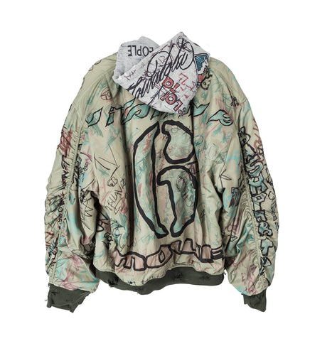 GRAFFITI BOMBER GREEN GRAFFITI BOMBER GREEN