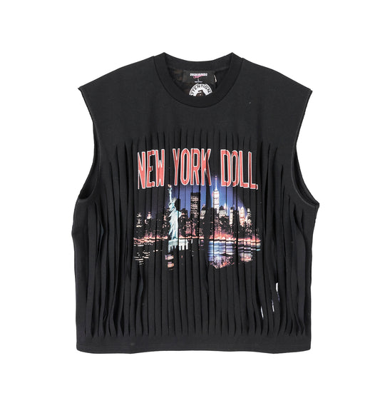 VAQUERA X DSQUARED2 NEW YORK DOLL TANK BLACK