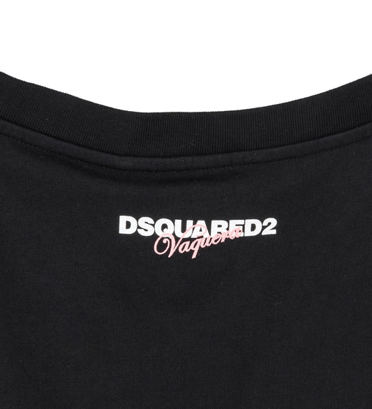 VAQUERA X DSQUARED2 NEW YORK DOLL T-SHIRT BLACK