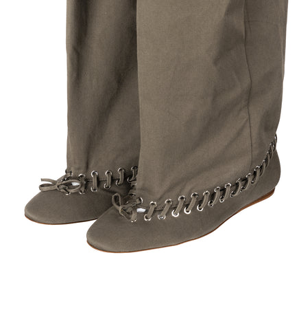 THIGH HIGH LEVEL BOOT FLAT ARMY CANVAS THIGH HIGH LEVEL BOOT FLAT ARMY CANVAS