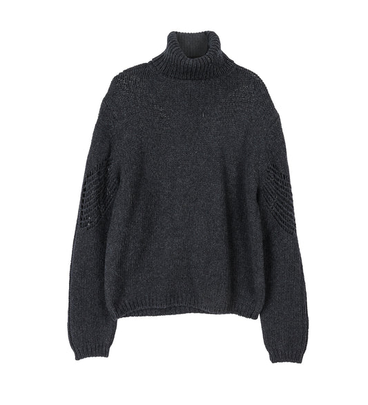 CAGE ROLLNECK CHARCOAL LOW TWIST MERINO