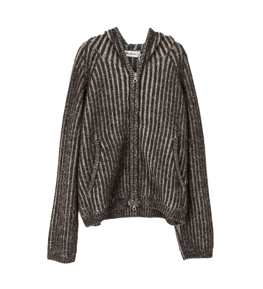 LEVEL HOOD VANISE BROWN STRIPE ISELS WOOL