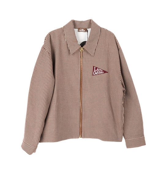 HOUNDSTOOTH LITTLE HELPER ZIPPER JACKET BROWN
