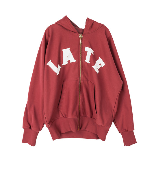 LATE ZIPPER HOODIE BURGUNDY
