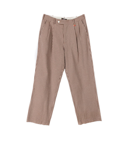 HOUNDSTOOTH LITTLE HELPER ZIPPER TROUSERS BROWN HOUNDSTOOTH LITTLE HELPER ZIPPER TROUSERS BROWN