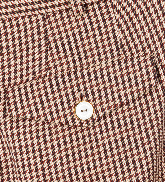 HOUNDSTOOTH LITTLE HELPER ZIPPER TROUSERS BROWN