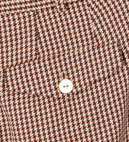 HOUNDSTOOTH LITTLE HELPER ZIPPER TROUSERS BROWN HOUNDSTOOTH LITTLE HELPER ZIPPER TROUSERS BROWN