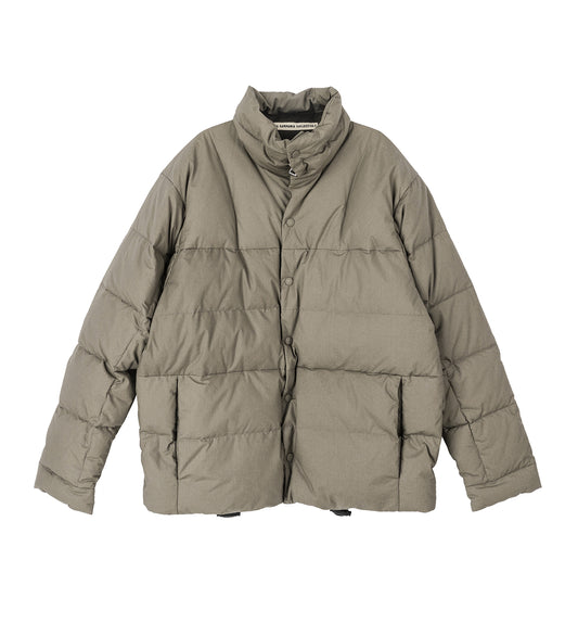 ROB COTTON DOWN BOMBER WEIMARANER GREY/DARK CHOCOLATE BROWN TRIMS