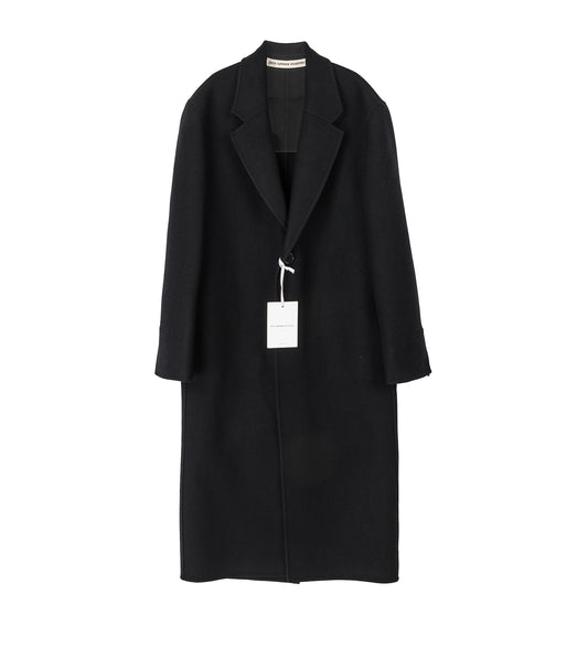 HUGO LONG SB BOILED WOOL COAT BLACK